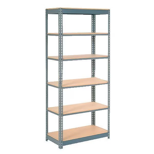Heavy Duty Shelving 36W x 24D x 72H With 6 Shelves, Wood Deck, Gray, Global Industrial, Mfr#: B2297466